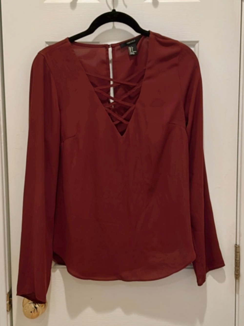 Forever 21 Lace Up Blouse
